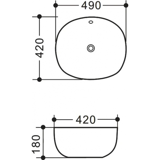 Раковина накладная ART&MAX AM5306-W