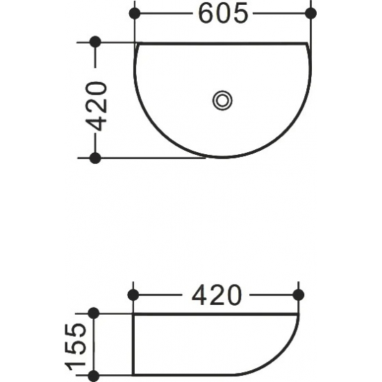Раковина накладная ART&MAX AM5405-W
