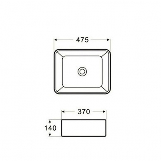 Раковина накладная AZARIO AZ-2074  475x370x140