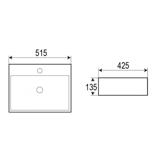 Раковина накладная AZARIO AZ-2173-S 515x425x135