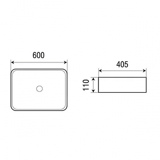 Раковина накладная AZARIO AZ-2174 600x405x110