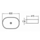Раковина накладная AZARIO AZ-2196MDH 600x415x135