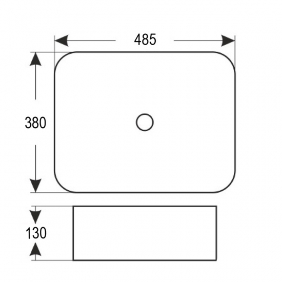Раковина накладная AZARIO AZ-4565 485x380x130