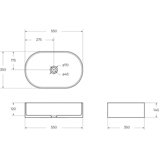 Раковина накладная BELBANGO BB1048