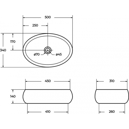 Раковина накладная BELBANGO BB1085