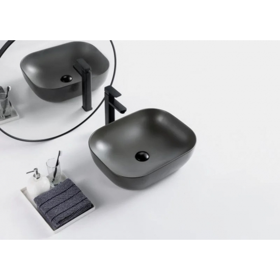 Раковина накладная BELBANGO BB1302-H311 серая матовая