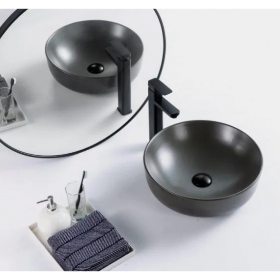 Раковина накладная BELBANGO BB1315-H311 серая матовая