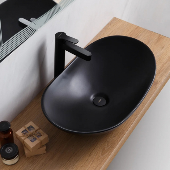 Раковина накладная BELBANGO BB1404-H301 черная матовая