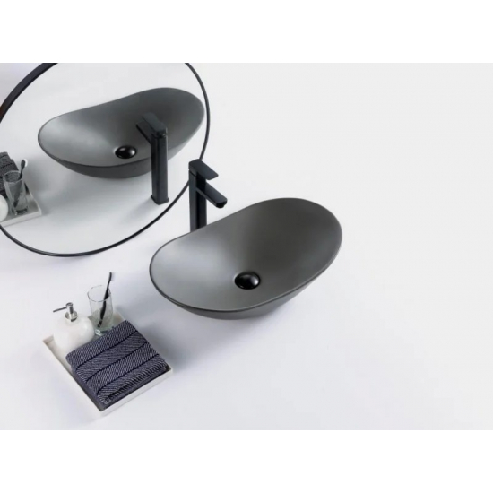 Раковина накладная BELBANGO BB1404-H311 серая матовая