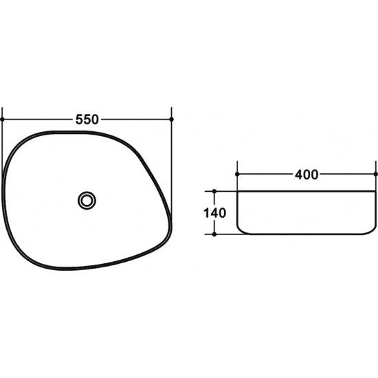 Раковина накладная BELBANGO BB1435-NERO черная глянцевая