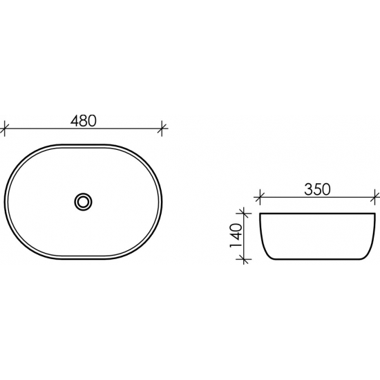 Раковина накладная CERAMICANOVA Element CN6019