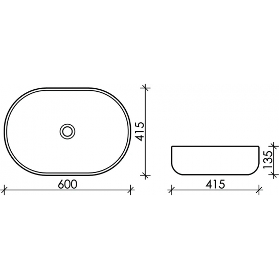 Раковина накладная CERAMICANOVA Element CN6047MB черная матовая