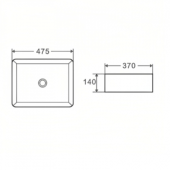Раковина накладная D&K Berlin DT1430216 475x370x140 мм