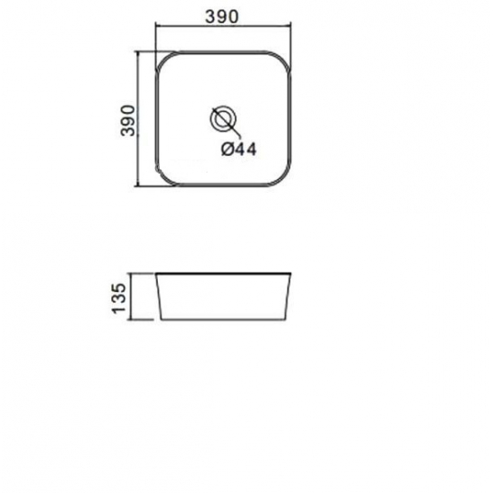 Раковина накладная GAPPO GT201 390х390х135 мм 