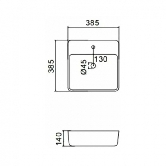 Раковина накладная GAPPO GT205 385x385x140 мм 