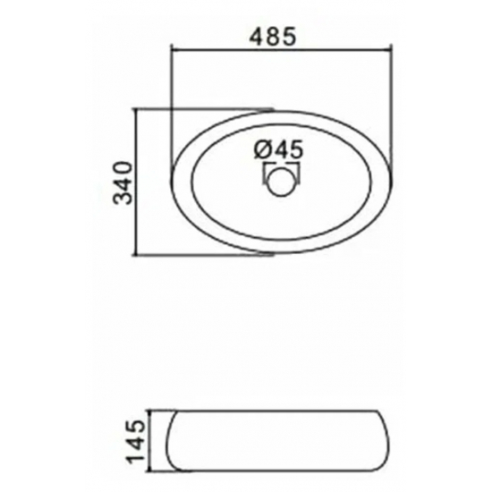Раковина накладная GAPPO GT305 485х340х145 мм 