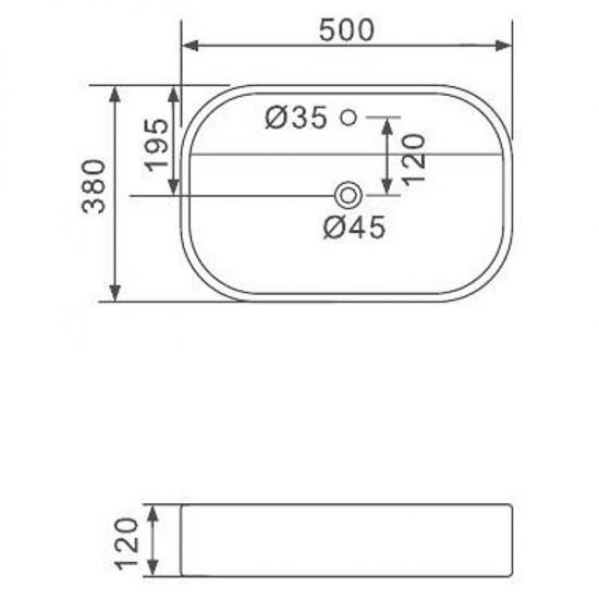 Раковина накладная GAPPO GT308 500х380х120 мм 