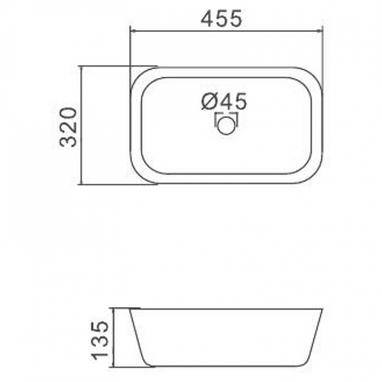 Раковина накладная GAPPO GT402 455х320х135 мм 
