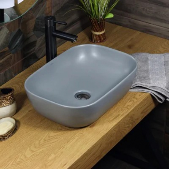 Раковина накладная MELANA MLN-320328MG матовая серая