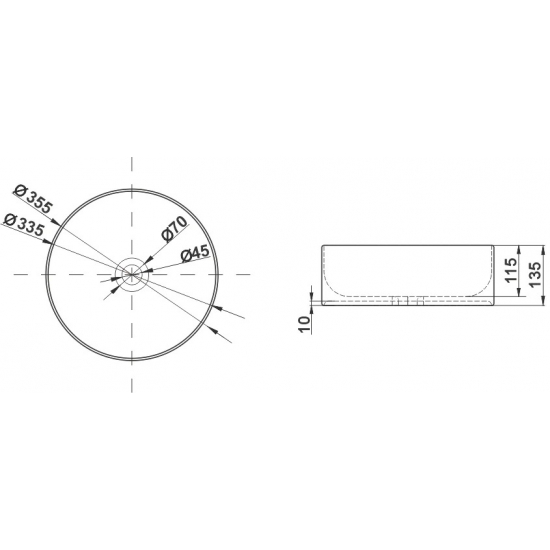 Раковина накладная MELANA MLN-320357MB матовая черная