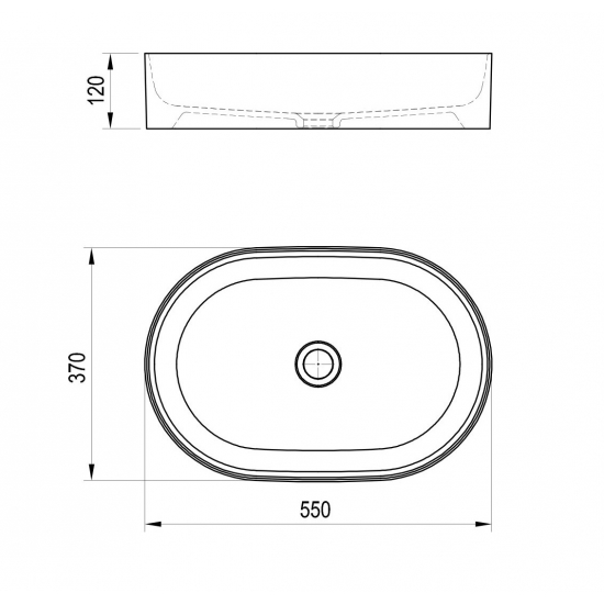 Раковина накладная RAVAK Ceramic Slim O 55