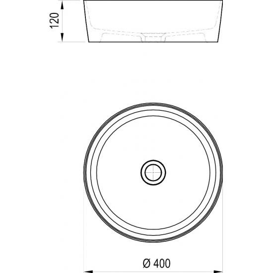 Раковина накладная RAVAK Uni Slim 40