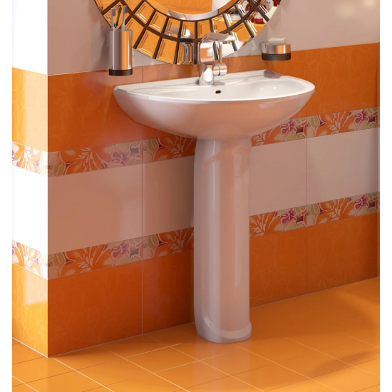 Раковина ОСКОЛЬСКАЯ КЕРАМИКА Престиж Престиж 55 с пьедесталом, белая