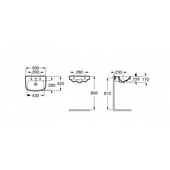 Раковина ROCA Debba 50x42