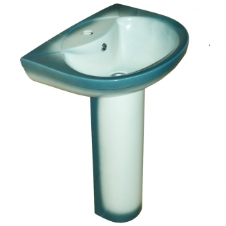 Раковина ROSA Комфорт 50 с пьедесталом, зеленый