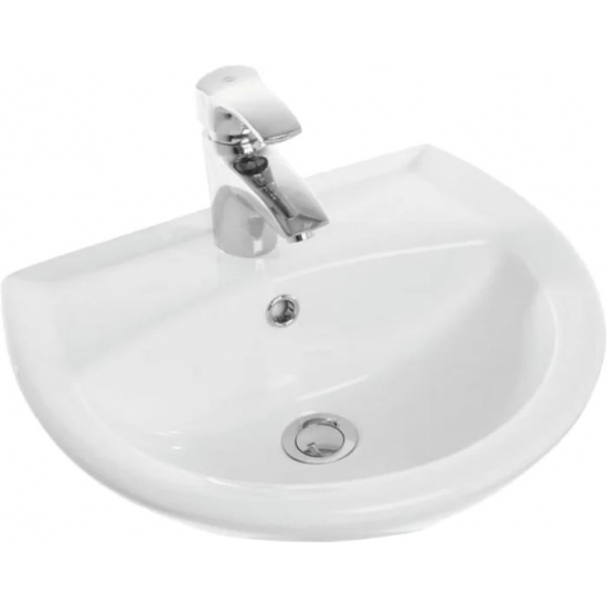 Раковина SANITA Аттика 48 белая, с пьедесталом