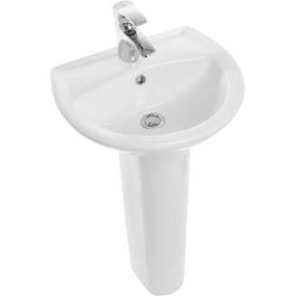 Раковина SANITA Аттика 48 белая, с пьедесталом