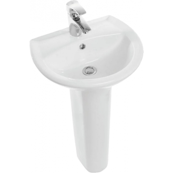 Раковина SANITA Аттика 55 белая, с пьедесталом