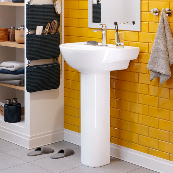 Раковина SANITA Эталон 55 белая, с пьедесталом