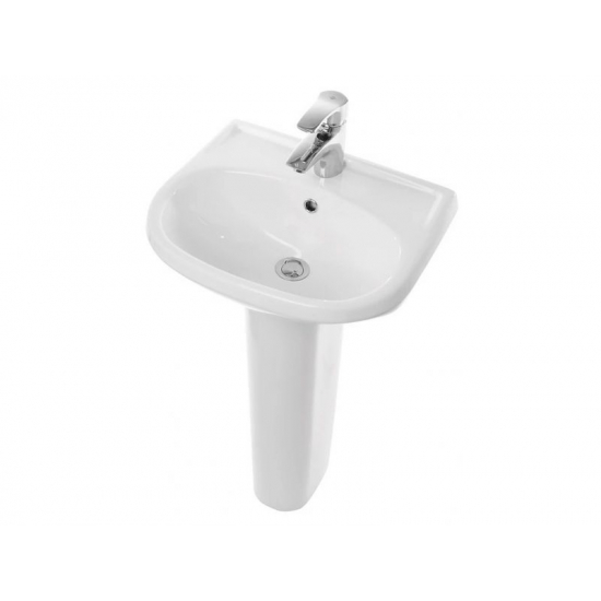 Раковина SANITA Комфорт 48 белая, с пьедесталом