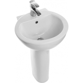 Раковина SANITA LUXE Art 50 белая, с пьедесталом