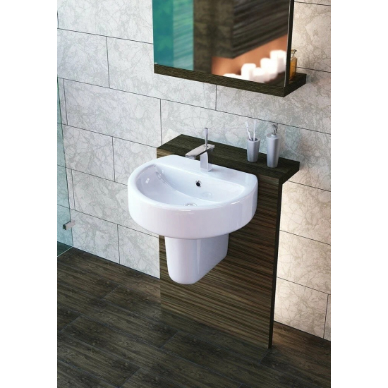 Раковина SANITA LUXE Best 56 c полупьедесталом 