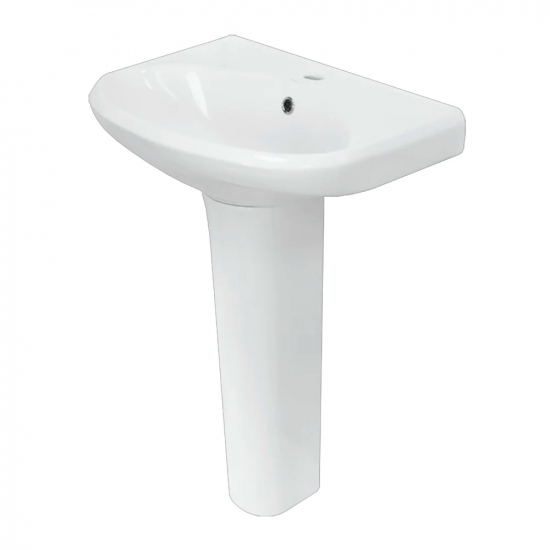 Раковина SANITA Самарский 55 белая, с пьедесталом