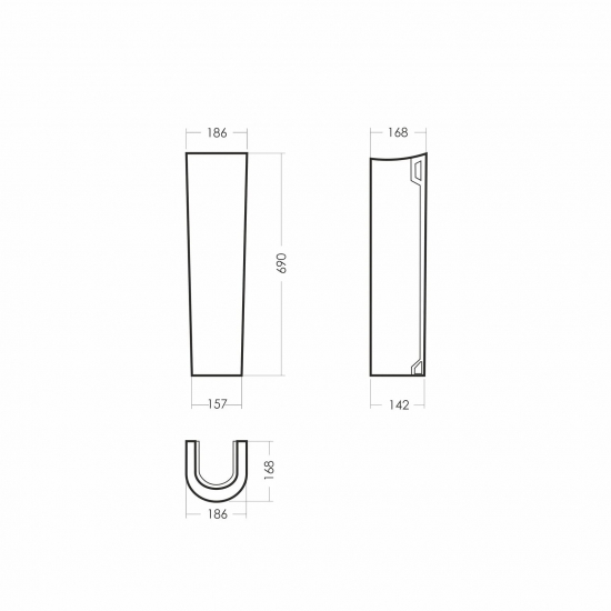 Раковина SANITA Самарский 55 белая, с пьедесталом