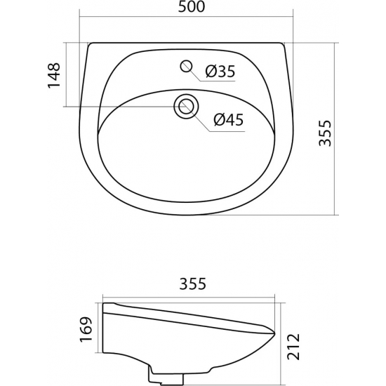 Раковина SANTEK Бриз 50 