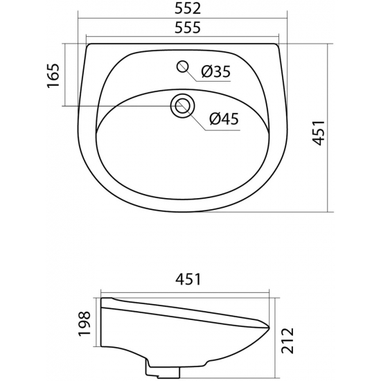Раковина SANTEK Бриз 55 см 1WH110460, с пьедесталом