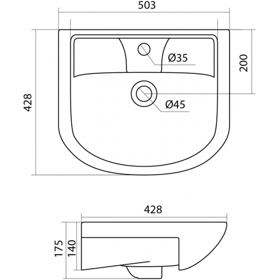 Раковина SANTEK Ладога 50