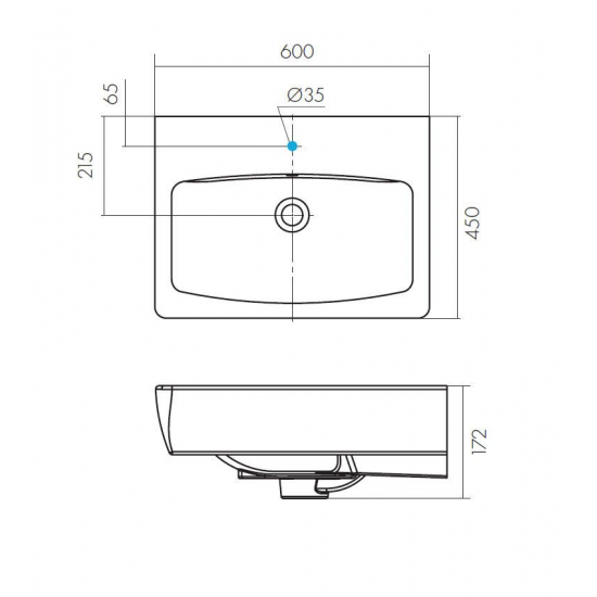 Раковина SANTEK Нео 60 см 1WH302186 + Пьедестал 1WH302182 белый
