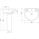 Раковина SANTERI Лотос 58 с пьедесталом