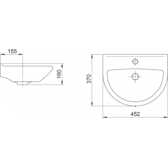 Раковина SANTERI Родничок 45 см на одно отверстие