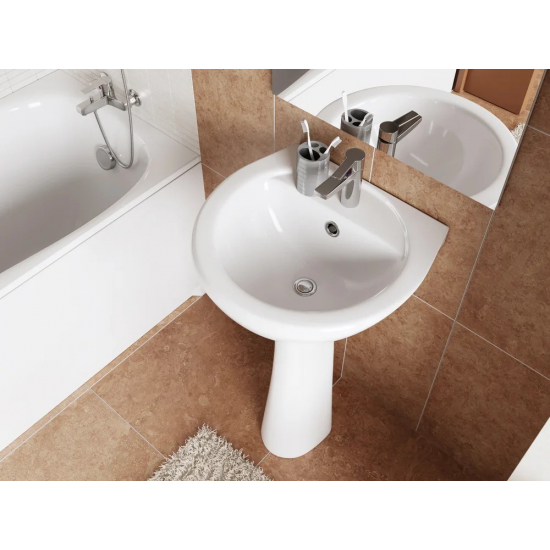 Раковина SANTERI Соната 50 см на белая, с пьедесталом