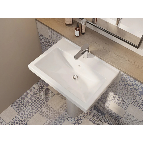 Раковина SANTERI Визит 55,5 см, белая с пьедесталом