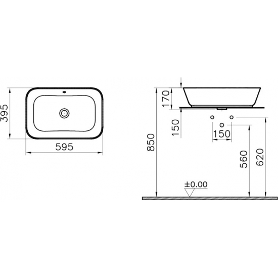Раковина VITRA Geo 7425B003-0012