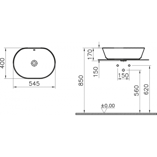 Раковина VITRA Geo 7427B003-0012