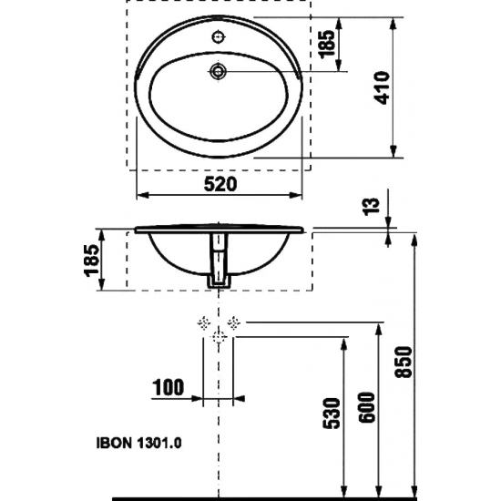 Раковина встраиваемая ROCA  Adora 52x41
