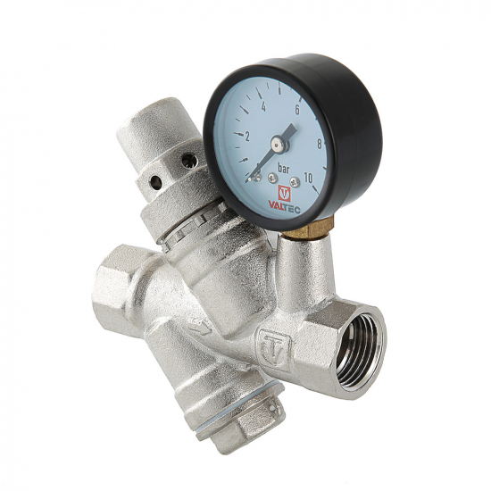 Редуктор давления VALTEC VT.082.N.04 1/2 с фильтром и манометром диап регул: 2 - 5, 5 бар 